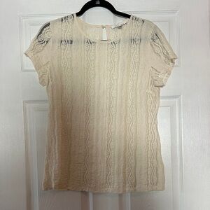 CAbi #260 Cream Lace Women's Blouse